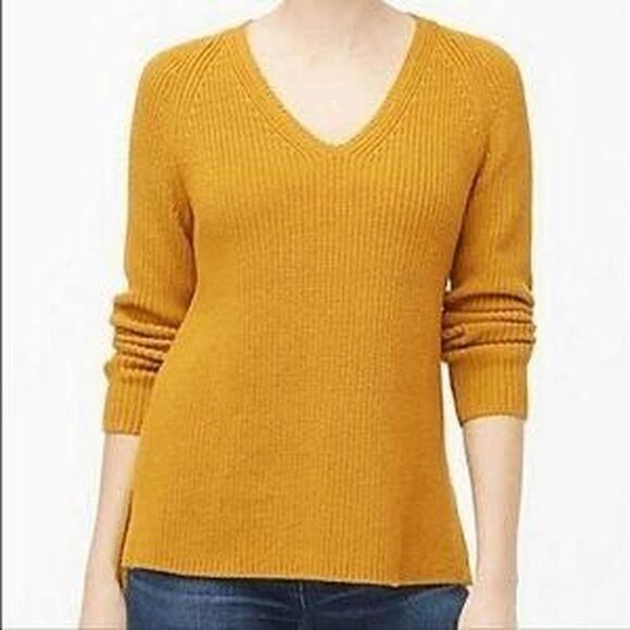 J Crew High Low Hem Cotton V-Neck Cable Knit Tunic Sweater - Picture 4 of 12